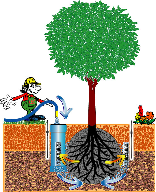 Baumbewässerung TIS-Basic Montagebeispiel