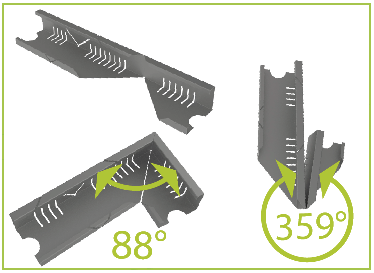 Kiesleiste-Ecke KLE 140/220 Variable Winkel